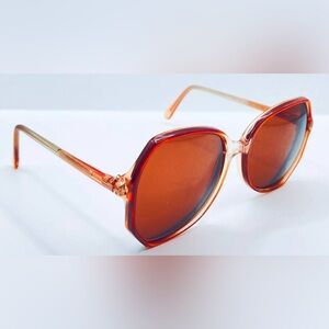 Cognac Brown Translucent Oval Oversized Sunglasses Frames Only